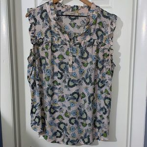 LOFT paisley ruffle blouse
